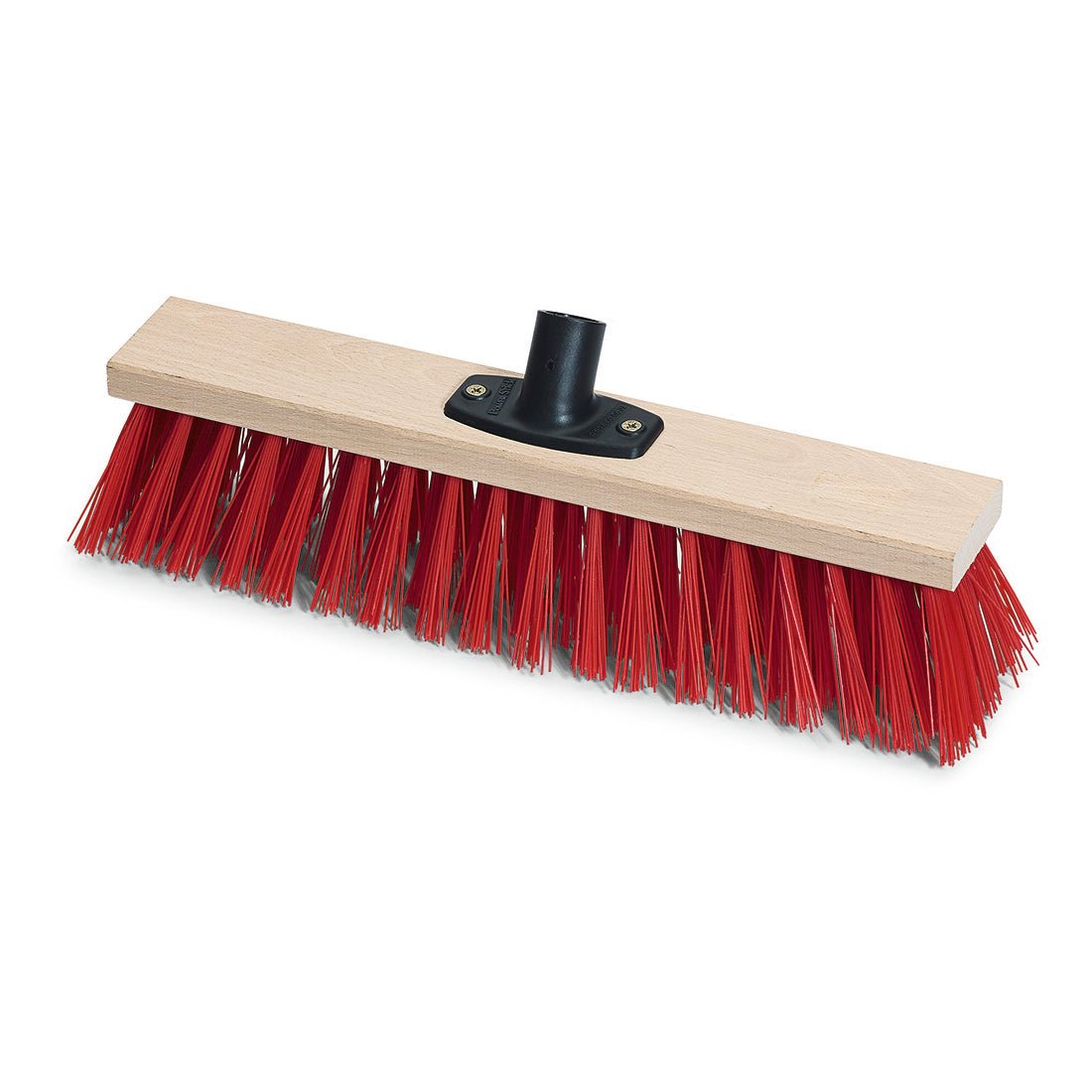 The Nölle Profi Brush Power Stick Street Broom Elaston 40 cm from Nölle Profi Brush Brush & Paint Technology e.K. features durable red Elaston bristles and a black plastic base for easy handle attachment (Ø 24-26 mm).