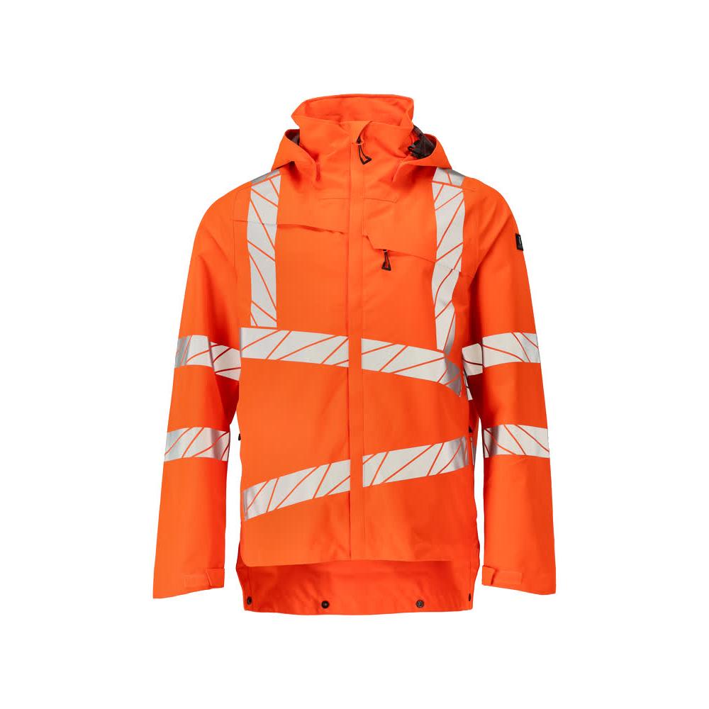 Hard shell jacket with light lining jacket, hi-vis orange
