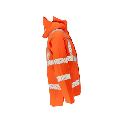 Hard shell jacket with light lining jacket, hi-vis orange
