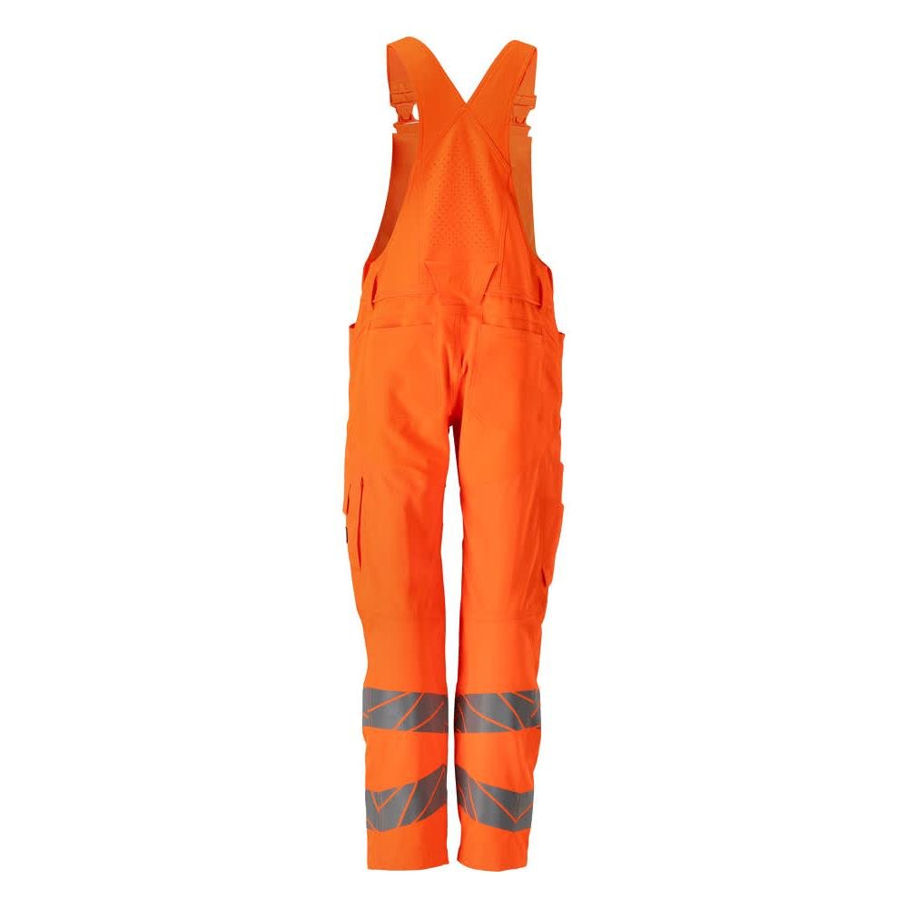 Dungarees, knee pockets, stretch inserts Dungarees, hi-vis orange