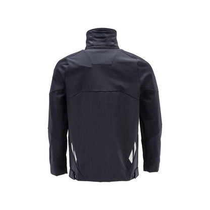 Jacket, stretch, zipper metal work jacket, black-blue