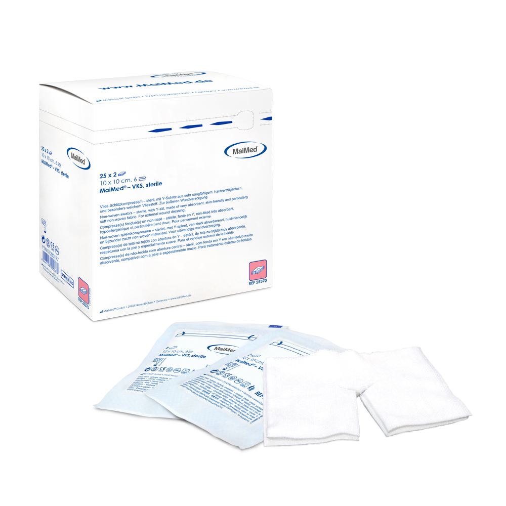 MaiMed-VKS-sterile fleece slit compresses, 25x2 pieces/box