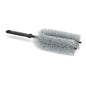 The Nölle Profi Brush Radiator Brush U-Shape (40 cm, Synthetic) has gray bristles and a black plastic handle with two U-shaped, bristled sections and a gap for effective radiator cleaning.
