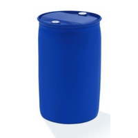 A blue plastic barrel with a closed lid and two white caps, ideal for storing Dr. Schnell Floortop, Floor Cleaner Concentrate from DR.SCHNELL GmbH & Co. KGaA, stands upright on a white background.