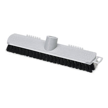 The Nölle Profi-Bürste Wischer PP (28 cm, hard, with thread) from Nölle Profi Brush Bürsten- & Pinseltechnik e.K. features black bristles, a central handle attachment, textured knobs, and combs - ideal for professional cleaning.
