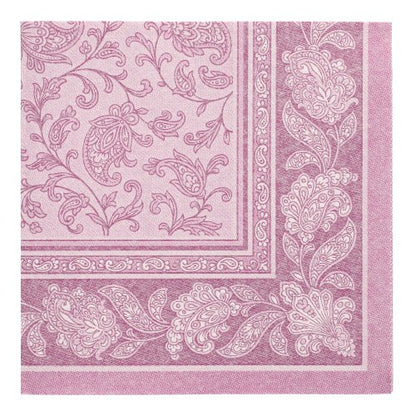 The square purple napkin PAPSTAR 50 napkins "ROYAL Collection" from PAPSTAR GmbH, 40x40 cm with 1/4 fold, impresses with its high-quality design and materials.