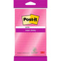 A single pack of Post-it® Super Sticky Notes in large format, pink, lined (101 mm x 152 mm, 45 sheets), by 3M Deutschland GmbH. Contains Post-it logo, "super sticky" label, and 3M logo at the bottom right. PEFC certified.