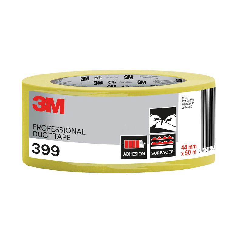 3M™ 399 Concrete Fabric Tape, Yellow, 44mm x 50m, 1 Roll/Pack | Pack (1 roll)