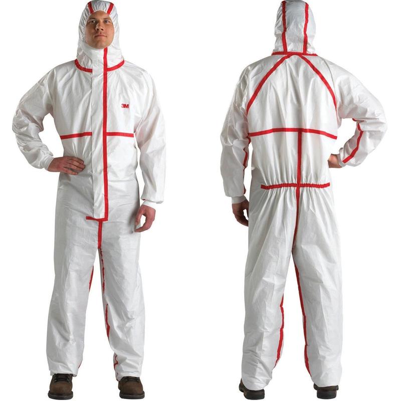 3M™ protective suit 4565, white + red, type 4/5/6, M | Pack (1 piece)