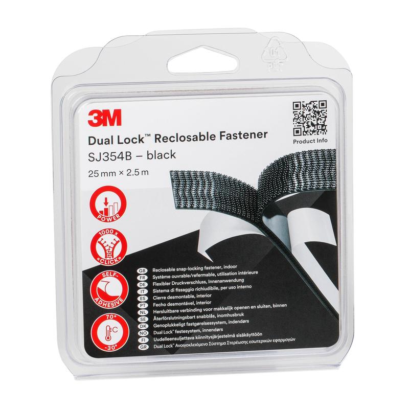 3M™ Dual Lock™ SJ3540 Push Lock Black 25mm