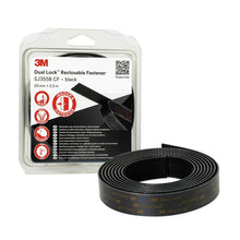 3M™ Dual Lock™ Flexible Snap Fastener SJ355B, Black, 25mm x 2.5m, 5.7mm, 40 Heads/cm², Individually Wrapped | Pack (1 roll)