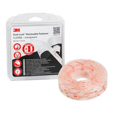3M™ Dual Lock™ Flexible Snap Fastener SJ356B, Transparent, 25 mm x 2.5 m, 5.7 mm, 40 Heads/cm², Individually Wrapped | Pack (1 roll)