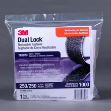 3M™ Dual Lock™ TB3870, Black, 25 mm x 3 m, 6.1 mm, 40 heads/cm2, outdoor | Bag (1 piece)