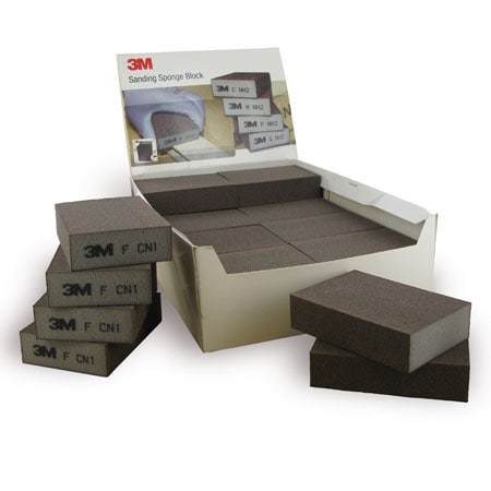 3M™ Sanding Sponges, 100mm x 68mm x 26mm, FIN, Four Sided | Pack (1 piece)