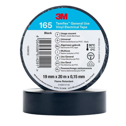 3M™ Temflex™ Vinyl Electrical Tape 165, Black