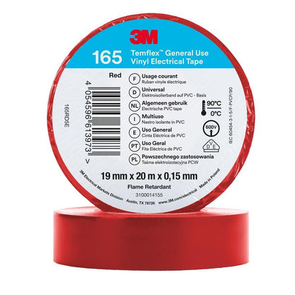 3M™ Temflex™ Vinyl Electrical Tape 165 Red
