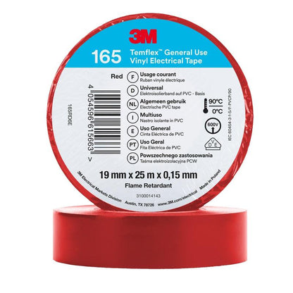 3M™ Temflex™ Vinyl Electrical Tape 165 Red