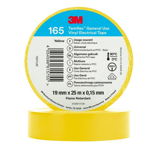 3M™ Temflex™ Vinyl Electrical Tape 165 Yellow