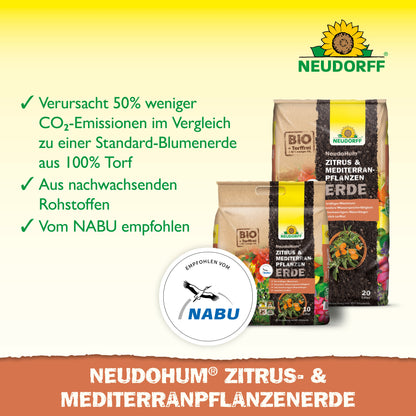 Die NeudoHum Zitrus- & MediterranpflanzenErde aus dem Neudorff Shop ist perfekt für Ihren Großstadtdschungel und ideal für die Verwendung auf Balkon und Terrasse.