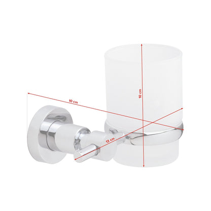 tesa Loxx Zahnbürstenhalter in Edelstahloptik, inkl. Klebelösung – Abmessungen
