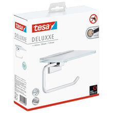 tesa DELUXXE Toilettenpapierhalter mit Ablage, inkl. Klebelösung