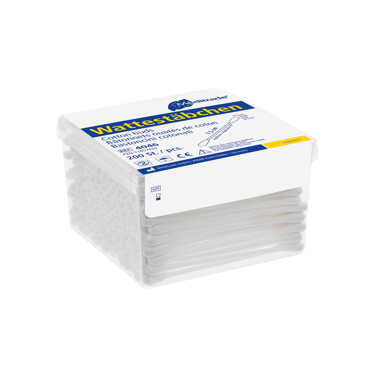 Cotton buds, length: 7.5 cm, small head, plastic | Pack (2000 pieces)