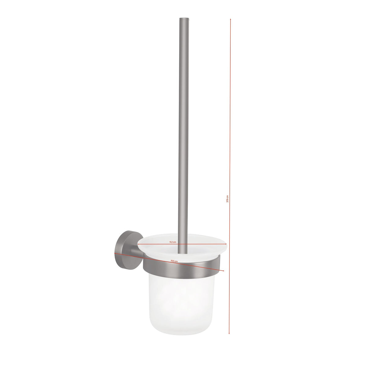 tesa MOON Graphite Toilet Brush, self-adhesive, PVD-coated metal