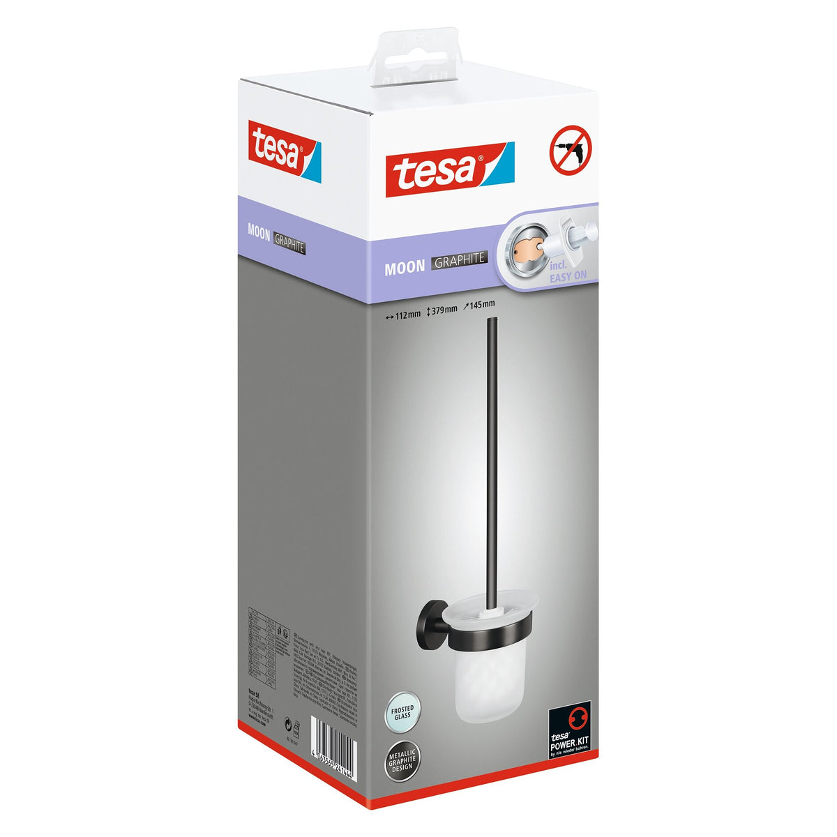 tesa MOON Graphite Toilet Brush, self-adhesive, PVD-coated metal