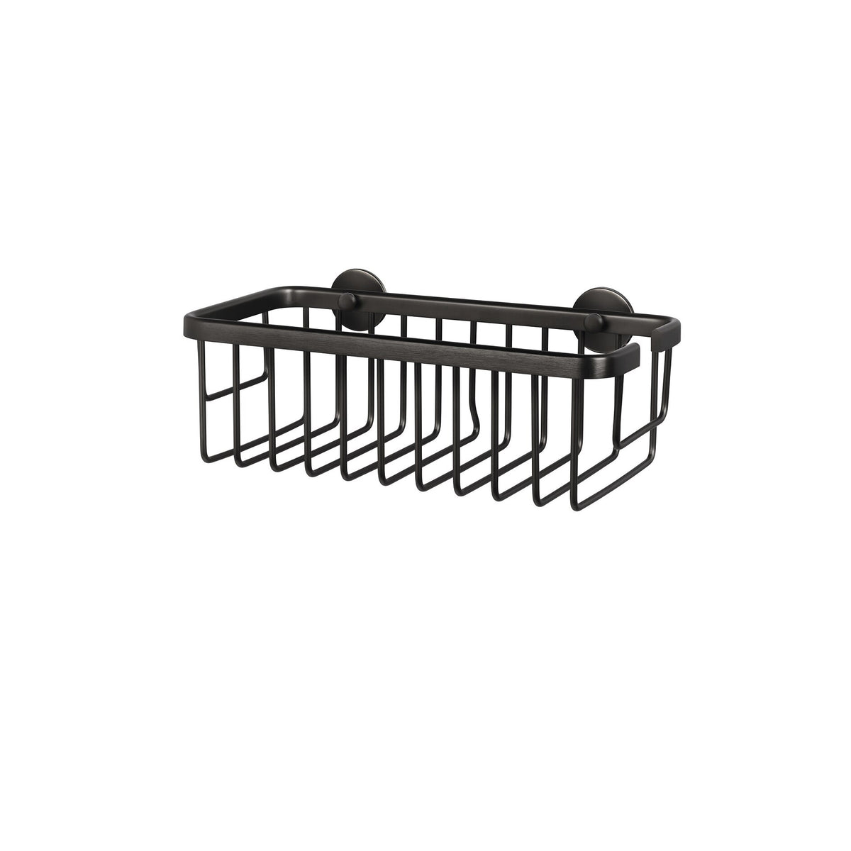 tesa MOON Graphite Duschkorb einzeln, selbstklebend, Metall PVD beschichtet