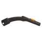 The TASKI AERO pipe bend from Diversey Deutschland GmbH & Co. OHG is a black replacement pipe bend, compatible with TASKI Aero and Aero BP vacuum cleaners. The package contains 1 piece. Pictured on a white background with an orange button strip.