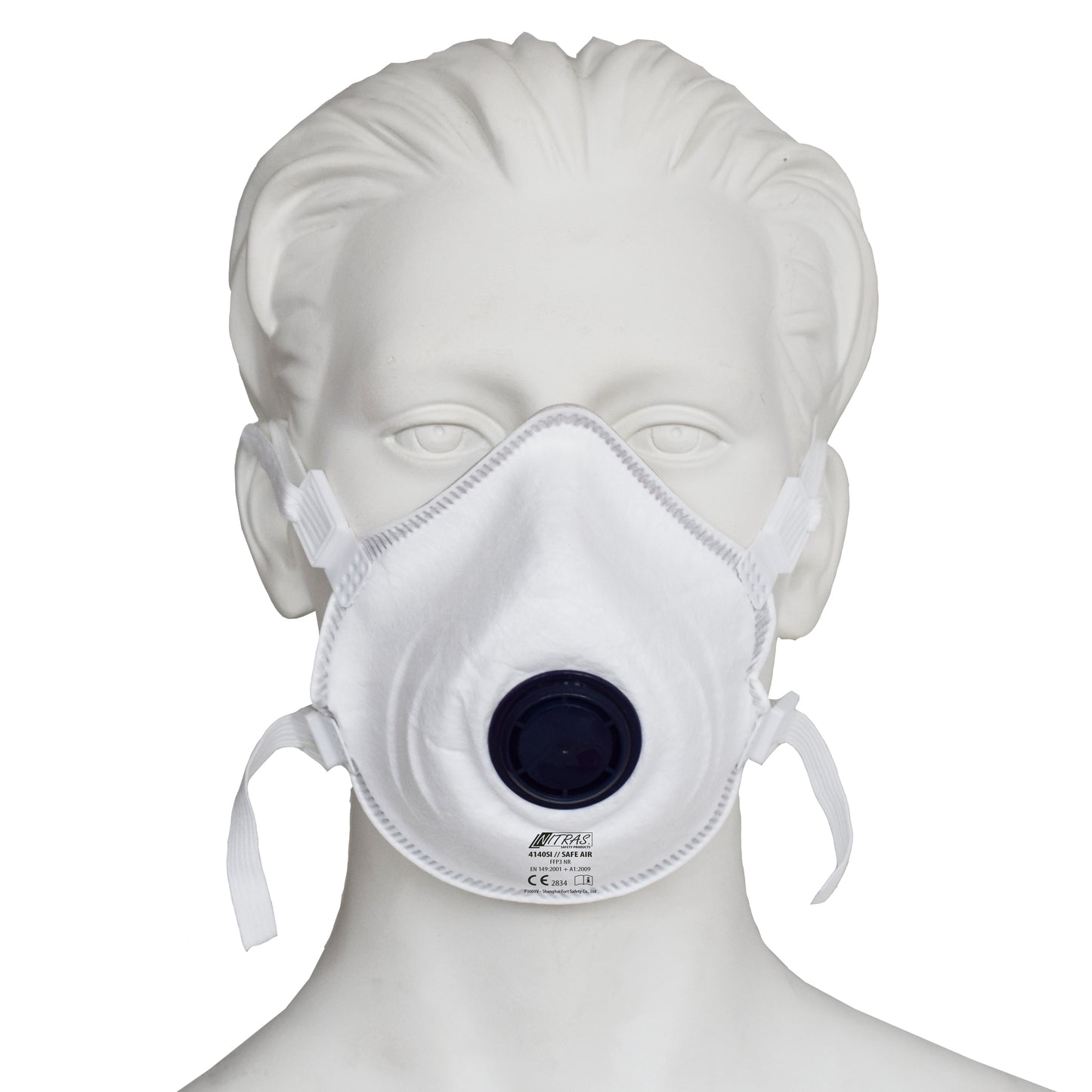 NITRAS SAFE AIR, respiratory mask, FFP3 NR, with valve, white, EN 149, box of 10 pieces | Pack (10 pieces)