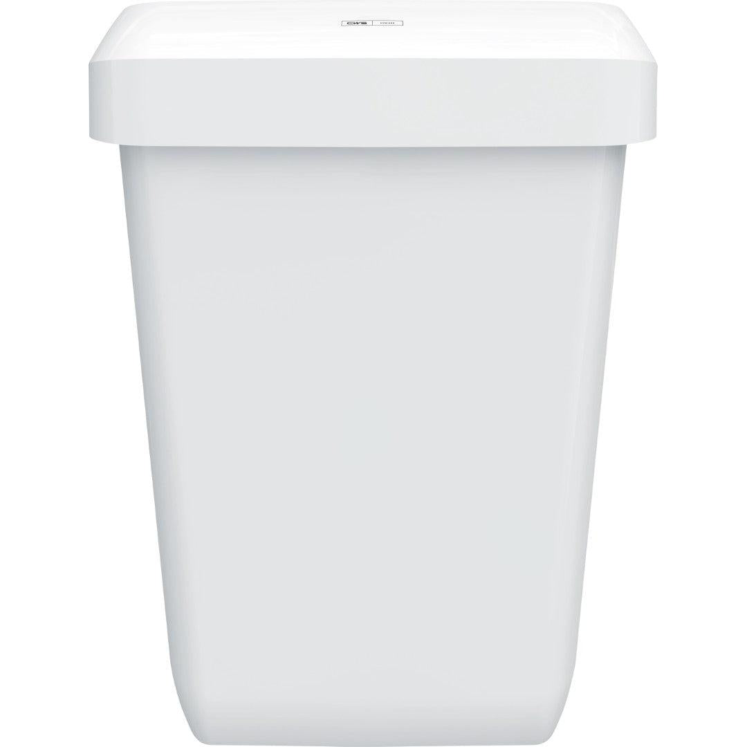 The CWS ParadiseLine waste container Paper Bin is a simple, rectangular white plastic container (43 l) with a lid and smooth surfaces, depicted on a white background. Simple and functional design with only a small label on the lid.
