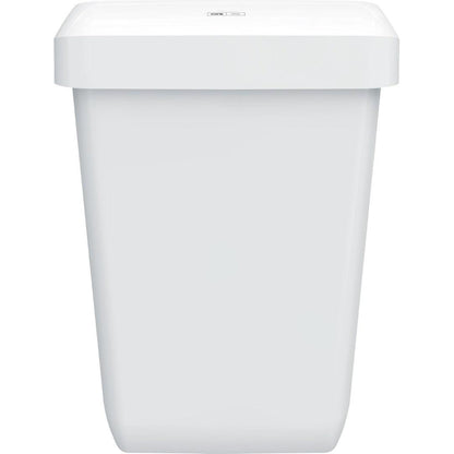 The CWS ParadiseLine waste container Paper Bin is a simple, rectangular white plastic container (43 l) with a lid and smooth surfaces, depicted on a white background. Simple and functional design with only a small label on the lid.