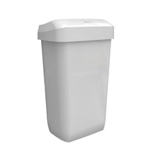 The illustration shows a white, rectangular CWS ParadiseLine waste container Paper Bin (23 l) from CWS with a slightly curved lid against a plain white background.