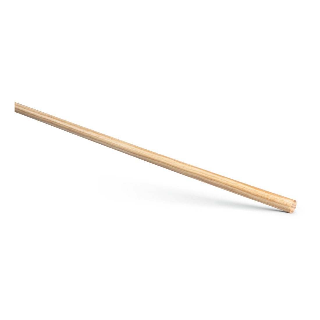 The Nölle Profi Brush broom handle 24x1,400 mm from Nölle Profi Brush Bürsten- & Pinseltechnik e.K. with natural wood decor is arranged diagonally on a white background.