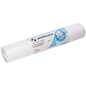 A roll of EMIL DEISS KG (GmbH + Co.) DEISS 46918 garbage bags (660x770x0.015 mm, white, 50 pieces) packaged with a label featuring "garbage bag", product information, a hand holding a bag, and disposal or storage symbols.