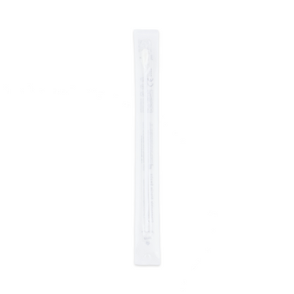 An Altruan Strep A - Bisaf Professional 1 Test swab for single use (1 piece) is sealed in a transparent plastic packaging and stands upright on a white background.