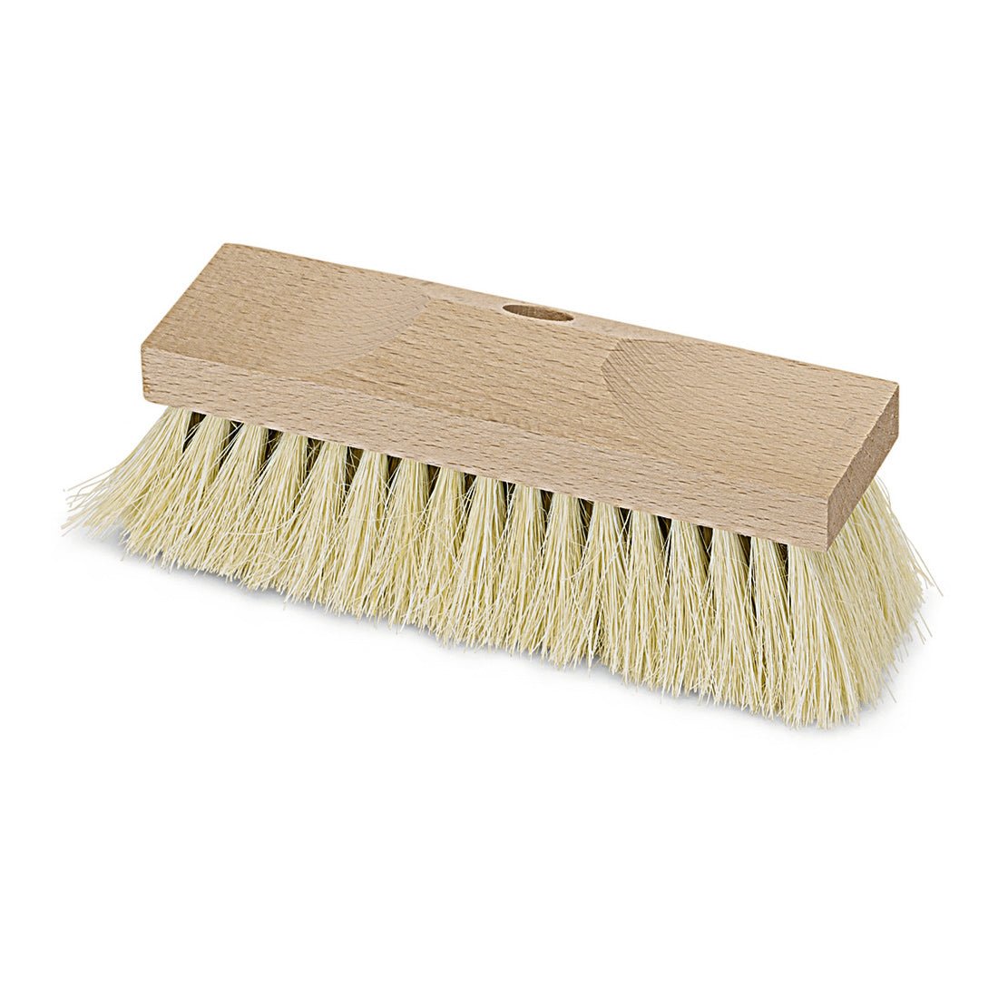 The Nölle Profi Brush Bitumen Brush 23 cm made of heat-resistant Thermo-PET features densely packed light bristles and a center hole for easy attachment. Ideal for permanent use on various surfaces.