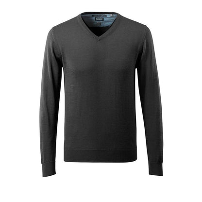 Knitted sweater V-neck, merino wool knitted sweater