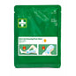 A green Cederroth burn dressing 30x40 cm (1 piece) from Orkla Wound Care AB shows the application of gel on the leg/face with fire symbols for burns. Ideal for burn treatment. Package size: 30 x 40 cm.