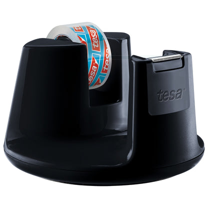 tesa Easy Cut Tischabroller Compact, schwarz kristall-klar, 10 m x 15 mm