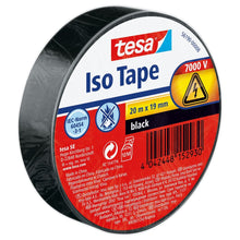 tesa SPVC Electrical Insulation Tape, Black, 20 m x 19 mm