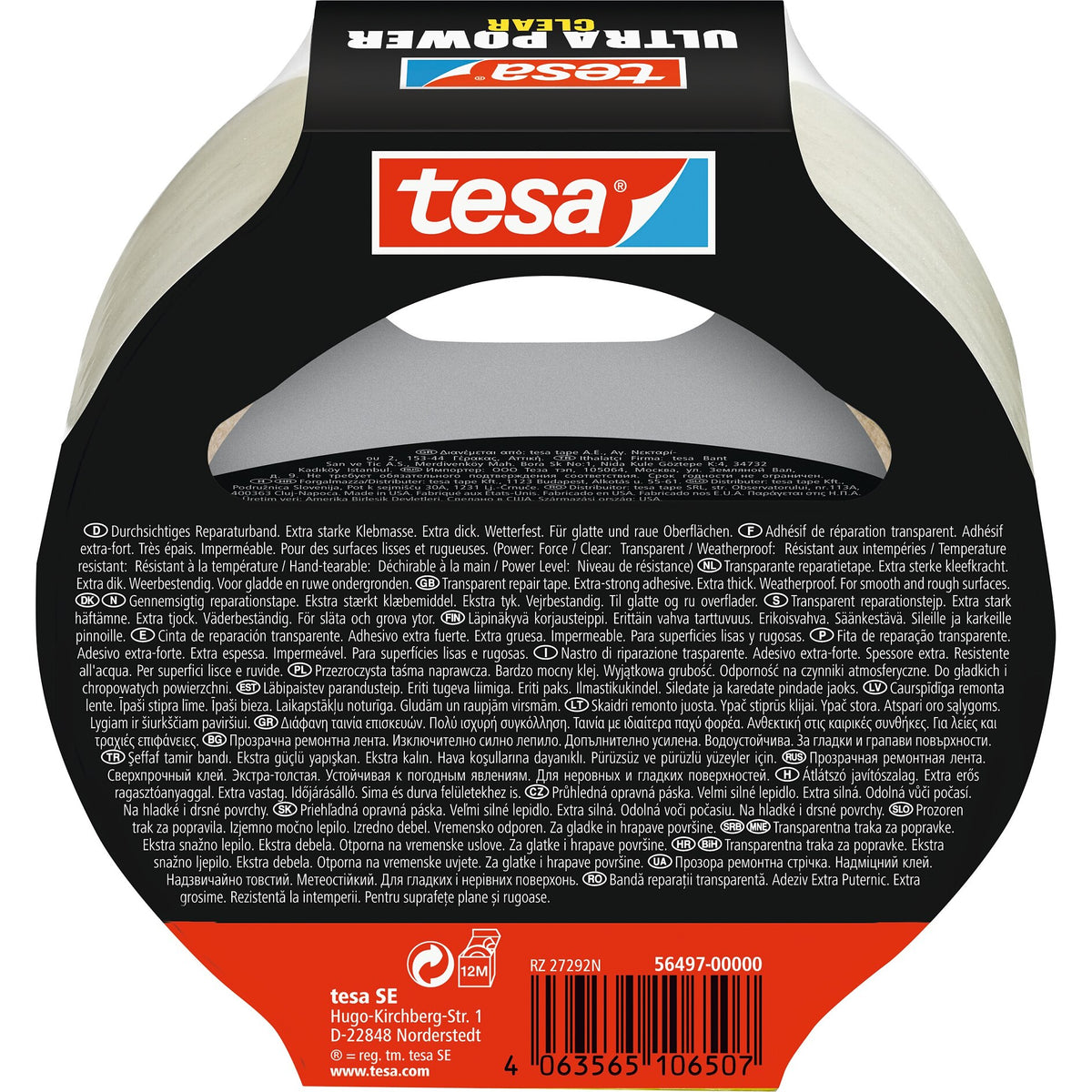 tesa Ultra Power Clear Tape, transparent 20 m x 48 mm