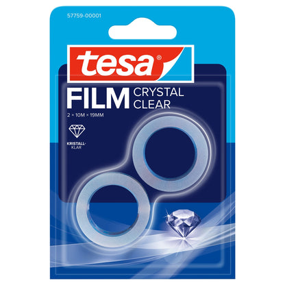 tesafilm CRYSTAL CLEAR, transparent, kristall-klar im Blister, 10 m x 19 mm