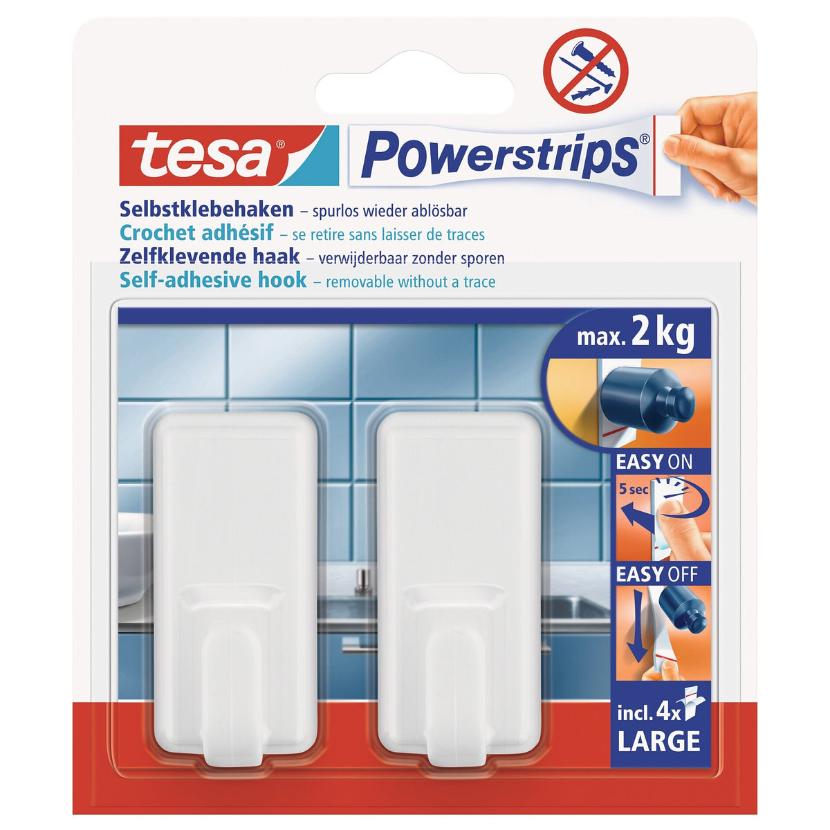 tesa Powerstrips Haken Large Classic weiß
