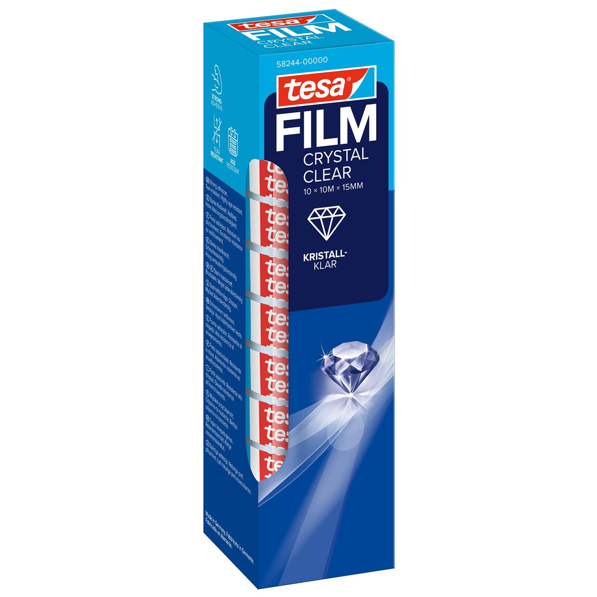 tesafilm CRYSTAL CLEAR, transparent, 10 m x 15 mm, Art.-Nr. 58244-00000-01