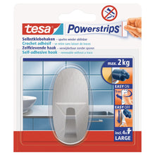 tesa Powerstrips Haken L Metall Oval, weiß