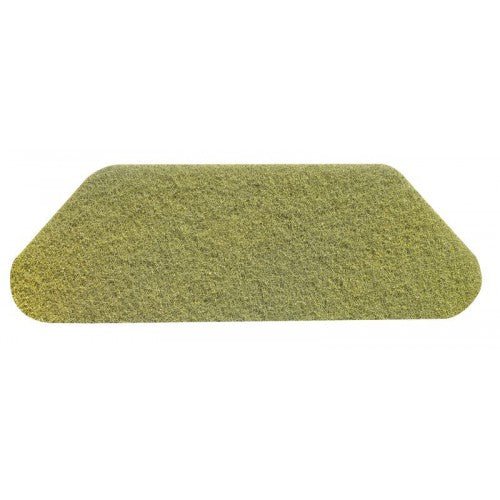 The Twister S-Pad Yellow (45x15 cm) from Diversey Deutschland GmbH & Co. OHG is a rectangular restoration pad with rounded corners for cleaning stone floors, depicted on a white background. Sold in a carton (2 packs).