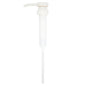 A white plastic hand pump for 5L canisters (1 piece, 1ml stroke) from Diversey Deutschland GmbH & Co. OHG, ideal for direct hand dosing, with a long dip tube and photographed on a plain white background.