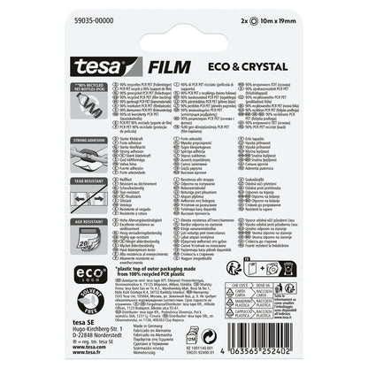 tesafilm Eco & Crystal, transparent, im Blister, 10 m x 19 mm